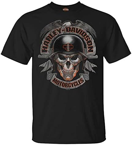 Harley-Davidson Mens Ghoulish Skull Short Sleeve Crew-Neck T-Shirt - Black