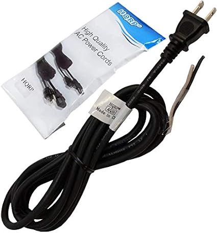 HQRP AC Power Cord Compatible with Makita 9046 9910 9911 9207SPC 9217SPC 9218PB GV7000C Sander Polisher Mains Cable Repair, 8ft 18-AWG