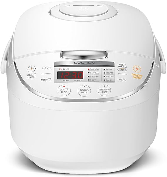 CUCHEN CRM-G0601WUS | 6 Person | Micom Rice Cooker 6 Cup (Uncooked), 1.4Quarts | 12 Cup (Cooked) Slow Cooker and Warmer | Direct Touch control | Nonstick Inner Pot | Delay Timer
