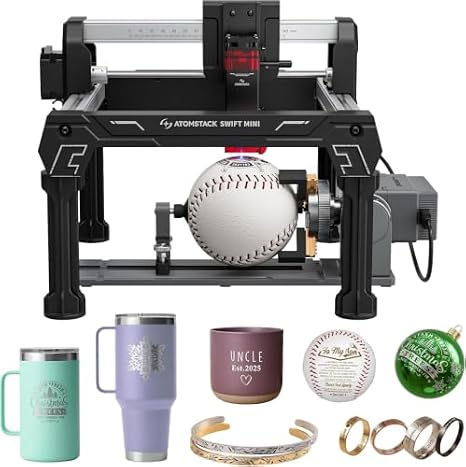 ATOMSTACK Swift Mini 3.5W Engraver & R8 Pro Rotary Bundle (Black)