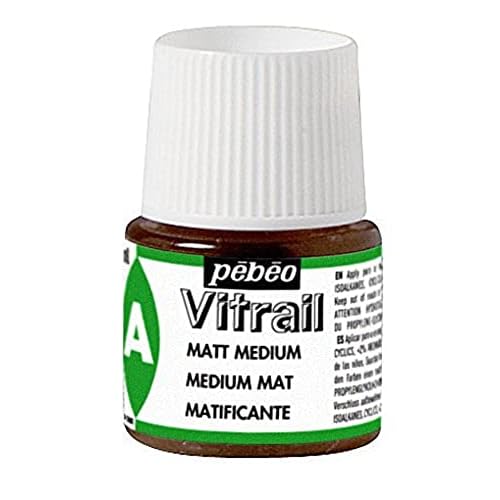Pebeo Vitrail, Stained Glass Effect Paint Auxiliaries, 45 ml Bottle - Matt Medium