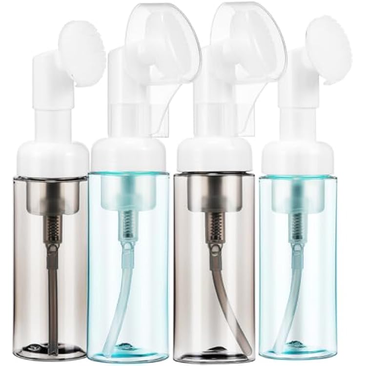 4Pcs Foam Pump Bottle Transparent Travel Dispenser for Lotion Soap Shampoo Compact Foaming Bottle for Bathroom Kitchen Use