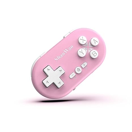 ShanWan Bluetooth Gamepad Keychain Sized Mini Controller for Switch, Windows, Android, iOS & PS4(pink )