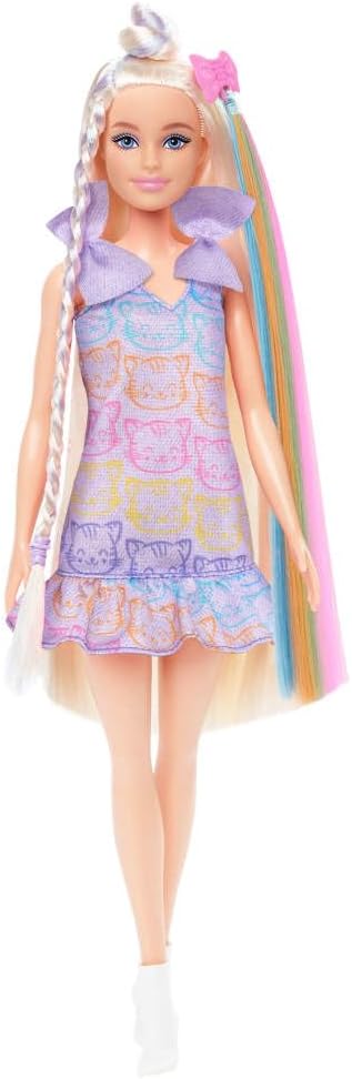 Barbie Fun & Fancy Doll & Accessories, Blonde Fashion Doll | with Extra-Long Hair & 2 Looks, Including Silver Metallic Dress & Hair Extension
