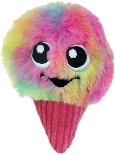 PUREPET Plush Squeaker Toys for Small to Medium Dogs Food Junkies Funny Snack Characters (6.25 Inch Snow Cone)