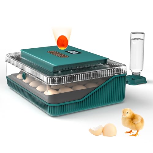 Automatic Egg Incubator for Hatching Eggs: Egg Incubator with Automatic Egg Turning and Humidity Control - 25Eggs Incubators with Candler for Chicken Duck Quails Goose Pigeon Turkey