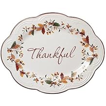 Pfaltzgraff Autumn Berry Small Oval Platter, 10.5 inches, Cream
