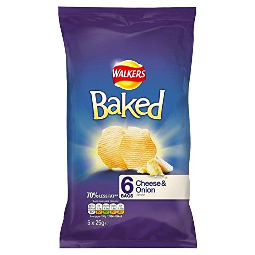 Walkers Baked Cheese & Onion Crisps 25g x - 6 per pack