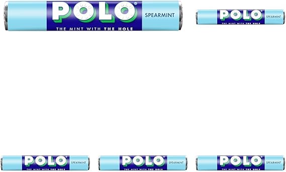 Polo Spearmint Yeşil Naneli Delikli Şekerleme, 34 g 5li paket