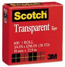 Scotch 600 MultiTask Tape, 2.3 Mil, 3/4" x 36 yds., Transparent, 12/Case, 3M Stock# 7000001563