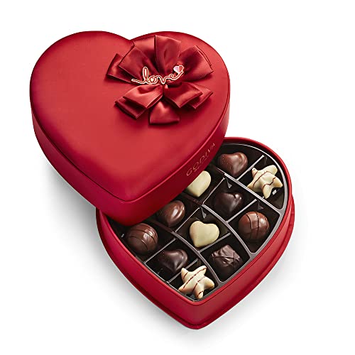 Godiva Chocolatier Gourmet Chocolate Gift Box - Mothers Day, Birthday and Spring Gifting - Assorted Luxury Assorted Chocolate Candy in a Heart Shaped Gift Box - 14 Pieces