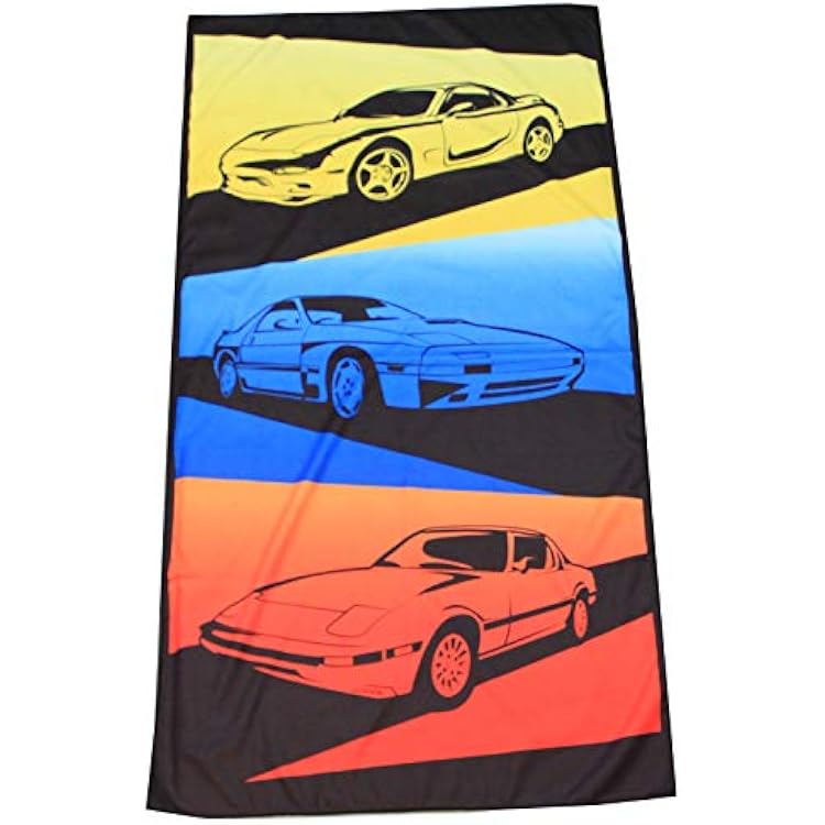 Rotary13B1 RX-7 Generations - Beach Towel - Yellow Blue Red