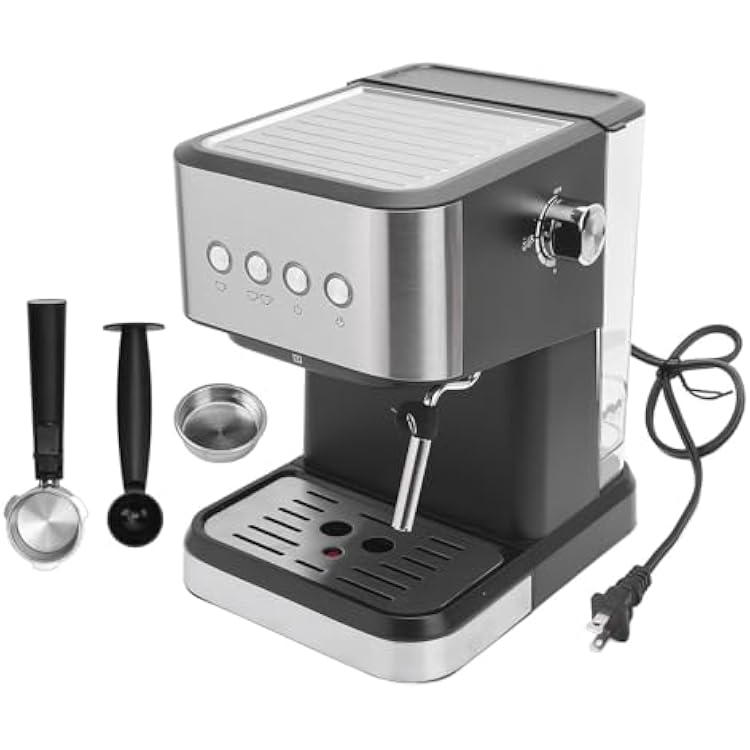 Semi Automatic Compact Coffee Machine 20 Bar with Milk Frother, 1.5L Water Tank - Quick Preheat for Cappuccino Latte, Small Espresso Maker for Home Barista Use