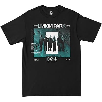 Linkin Park Unisex Adult Official Merch Linkin Park Teal Photo Tee