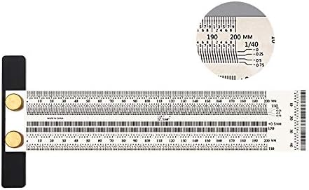 Stainless Steel Woodworking Marking Gauge 90 Degree Ruler Right Angle Ruler Stop Type Square with Holes Carpenter Marking Tool 200MM