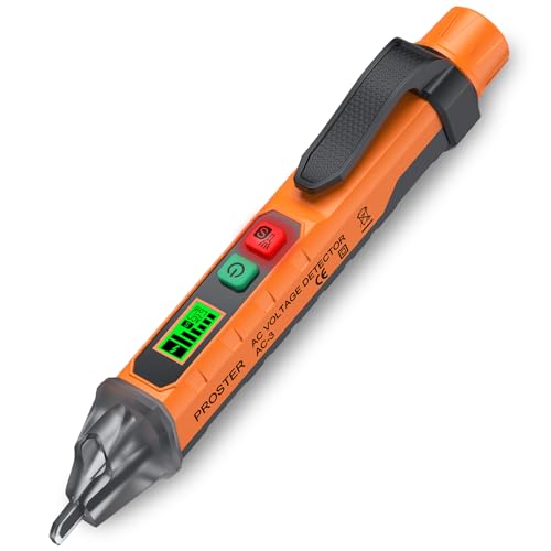 Proster Non Contact Voltage Tester Pen - Adjustable AC Voltage Detector, Electric Volt Pen Tester Pen 12-1000V48-1000V with LED Flashlight