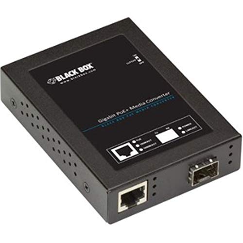 Black Box Gb ETH PoE MED Conv 101001000-Mbps COP to 1000-Mbps FBR SFP