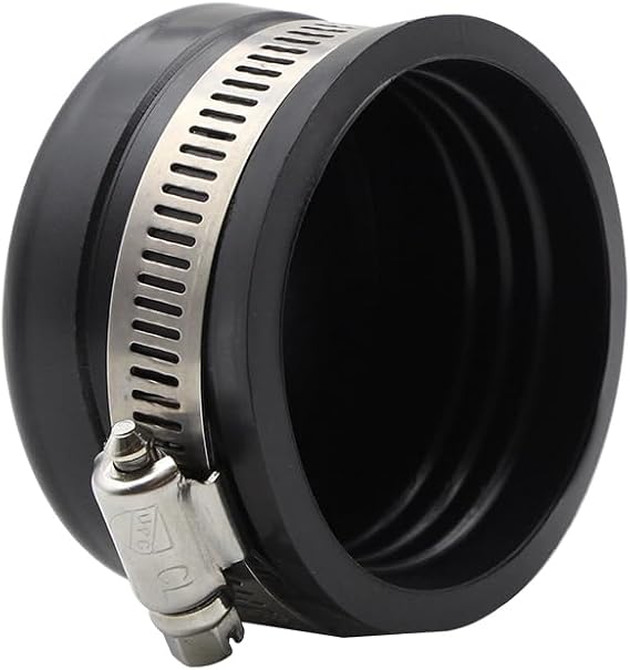 ZM Flexible PVC Pipe Cap with Stainless Clamp, 2.5" ID Fits 2" Pipe