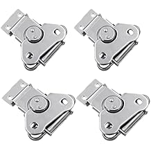 4-Pack Spring Loaded Butterfly Twist Latch Metal Hardware Toggle Clamp Hasp Box Loaded Toggle Latch Catch Furniture Latches (silver)