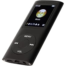 MP3 Player, MP3 Player, Portable Music Player, Lossless Sound Slim 1.8 Inch LCD Screen Supports Up to 64G Memory SD Card Black