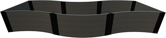 Frame It All Weathered Wood 'Lazy Curve' - 4' X 12' X 22" Raised Garden Bed - 1" Profile