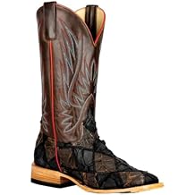 HORSE POWER Top Hand Men's Toasted Big Bass Patchwork Boots HP8064 (Brown, US Footwear Size System, Adult, Women, Numeric, Medium, 8)