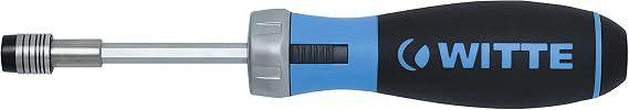 WITTE PRO BITDRIVE RATCHET, 6 bits Phillips 1,2,3 Slotted 5/32", 7/32", 1/4"