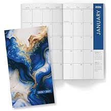 2-Year Monthly Pocket Planner/Pocket Calendar, 3.5"x6.5", 2026-2027: Weekly Planner/Weekly Agenda/Monthly Calendar Organizer (Dark Blue Marble)