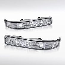 Autozensation Compatible with Chevy Silverado 1999-2002, 2000-2006 Tahoe Suburban, Chrome Housing Clear Lens Bumper Lights, L+R Pair Assembly