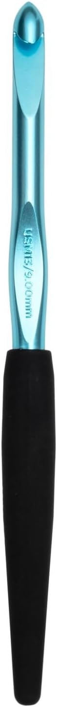 Susan Bates Silvalume Soft Ergonomic Aluminum Crochet Hook-Size M13/9mm B2606M