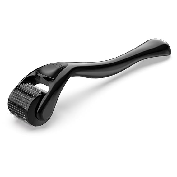 Derma Roller 540 for Hair Facial Skin and Beard Beauty(0.25mm) Titanium roller,For Women and Men,Black Handle+Black Roller