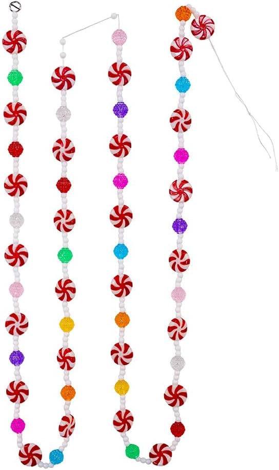 Kurt Adler Multicolored Candy with Peppermint Rounds Garland