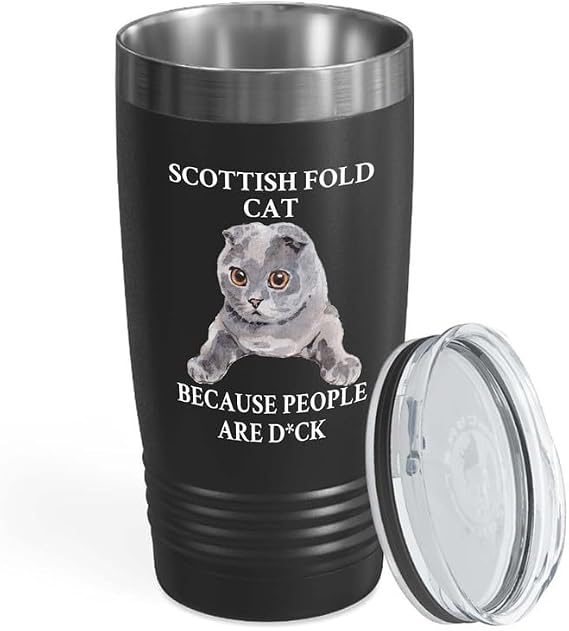Cat Lover Black Edition Ringneck Tumbler 20oz - Scottish Fold Cat - Cat Lover Animal Lover Gift For Owner Pet Kitten Cute Cat Meow Fur