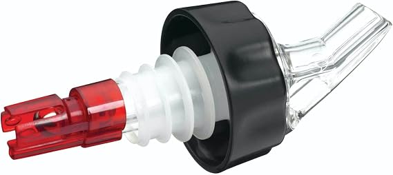 BarCraft KCBCSHOT 25ml Spirit Measure and Bottle Pourer, Black, 9.5 x 3.5 cm