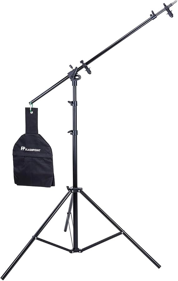 Flashpoint 11.5' Aluminum 5 Section Super Light Stand with Boom Extension a