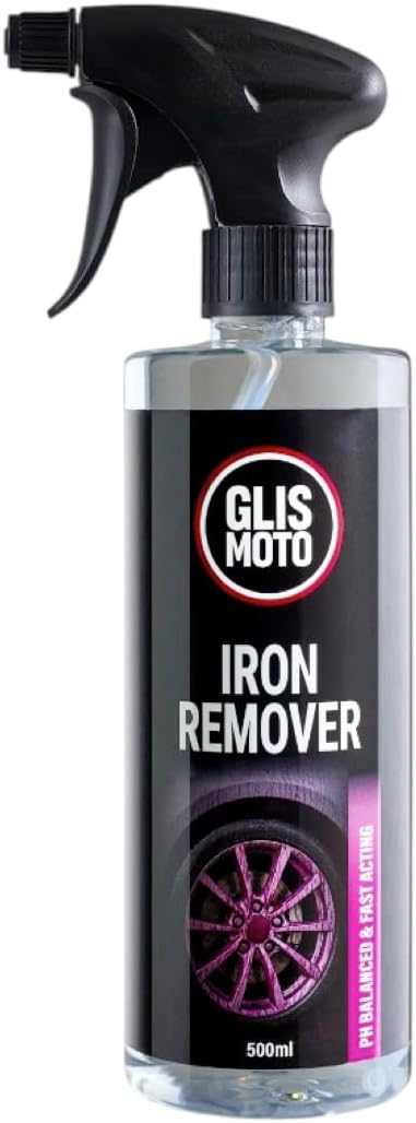 Glismoto Bleeding Iron Remover Spray 500ml, Alloy Wheel Cleaner – Powerful pH Neutral Fallout &amp; Brake Dust Remover | Safe on Paintwork, Wheels &amp; Trim | Colour-Changing Formula (500ml)