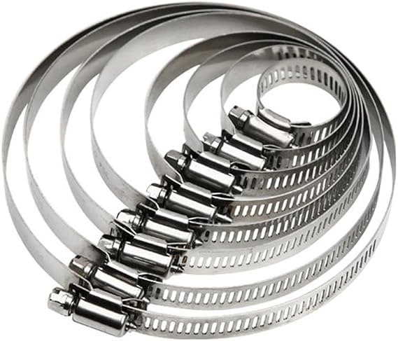 Stainless Steel Hose Clamp Kit Adjustable Drive Hose Clips Pipe Clamps Fuel Line Worm Size Clip,6,12mm 2pcs