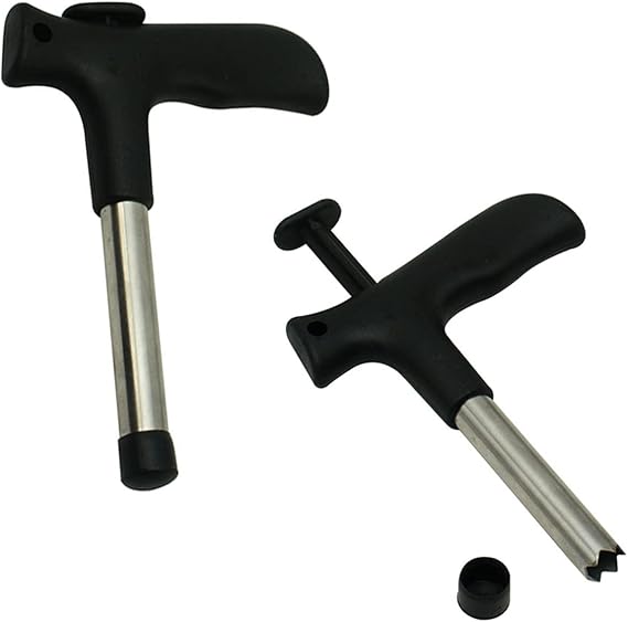 2 Pcs Coconut Opening Tool,Stainless Steel Punch Tap Knife Opener for Fresh Coconut Water,Easy & Convenient Straw Hole Maker Black
