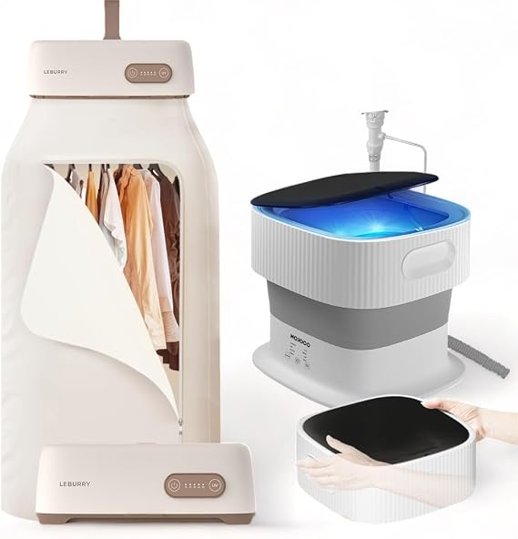 Foldable Washing Machine & Portable Clothes Dryer for Laundry, Baby Clothes, Underwear, Socks