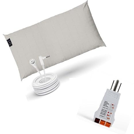 GroundLuxe King Beige Grounding Pillowcase & Outlet Tester Bundle