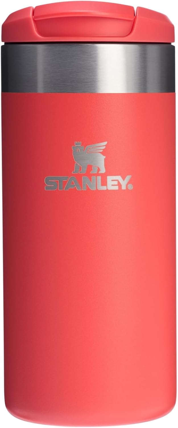 Stanley The Aerolight Transit Mug Thermos Cup, Coral Hot Coral, 0.35 Liters