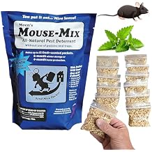 Moens 12 Pack Mouse Repellent Pouches, Peppermint Oil & Cinnamon Oil Based Natural Rodent Deterrent Control for Home, Garage, RV, Car, Basement, Attic & Storage Kids and pet Safe