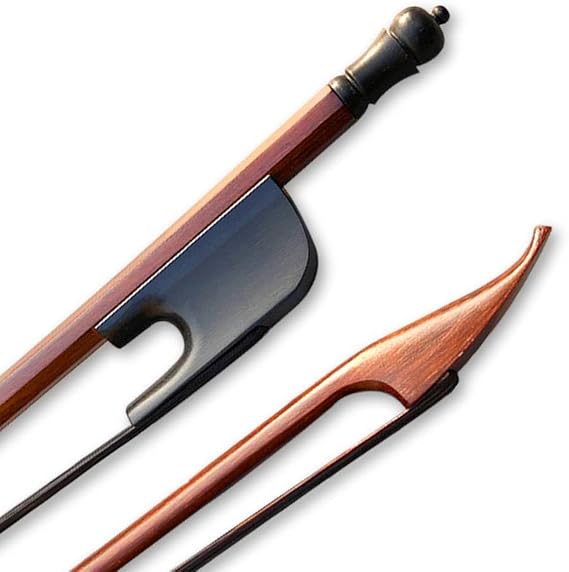 New 4/4 Violin Bow Baroque Bows Ebony Frog Brazilwood Black Bow hair Straight