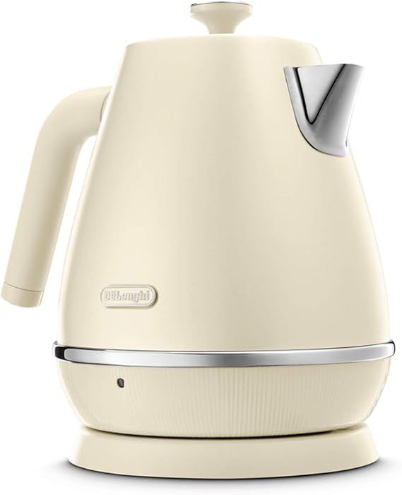 DeLonghi De'Longhi Electric Kettle Distincta Perla KBIN1200J-Y Stainless Steel 1.0L Easy-to-Read Water Level Indicator Debris Filter Dry Boil Protection Easy Maintenance Yellow with