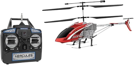 Hercules Unbreakable 3.5CH RC Helicopter, Built-in Gyro, LED Lights, Red
