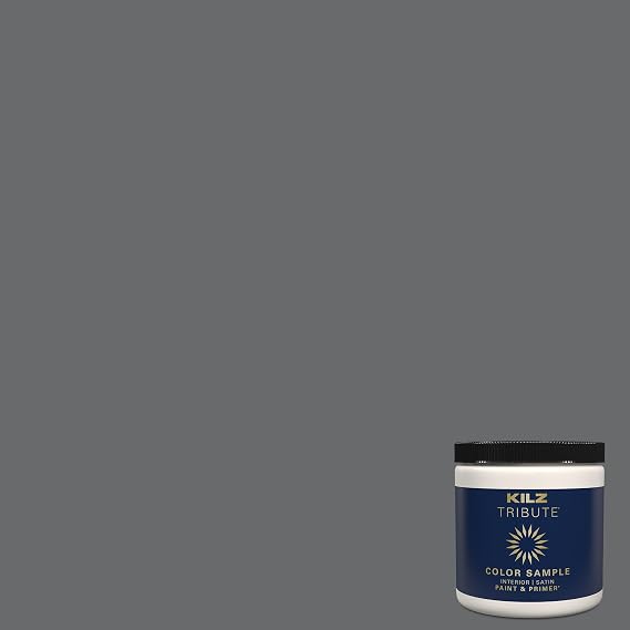 KILZ TRIBUTE Paint & Primer, Interior, Color Sample, Motor Gray, 8 Ounces