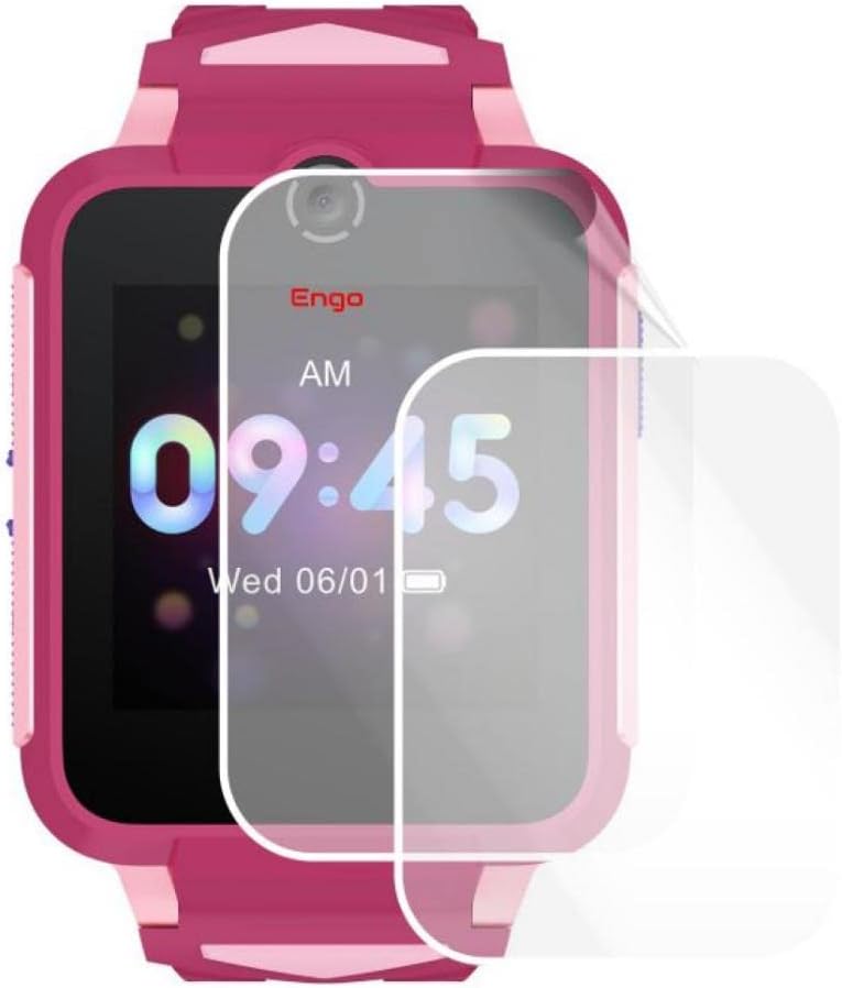 Clock Screen Protector Full Coating Transparent TPU Film 2 Pieces Compatible with Engo TCL MT42