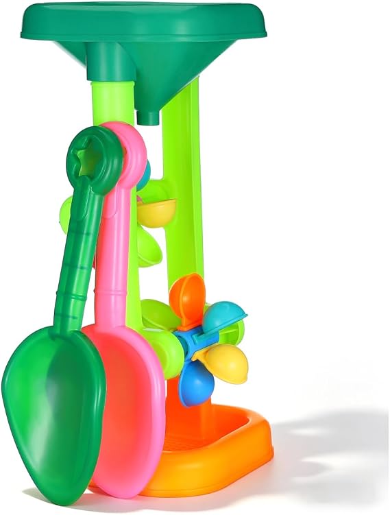 Alipis Sand Wheel Beach Toy, Beach Sand Water Wheel Beach Hourglass Toy Water Sifting Funnel Outdoor Tool Kit for Summer Beach