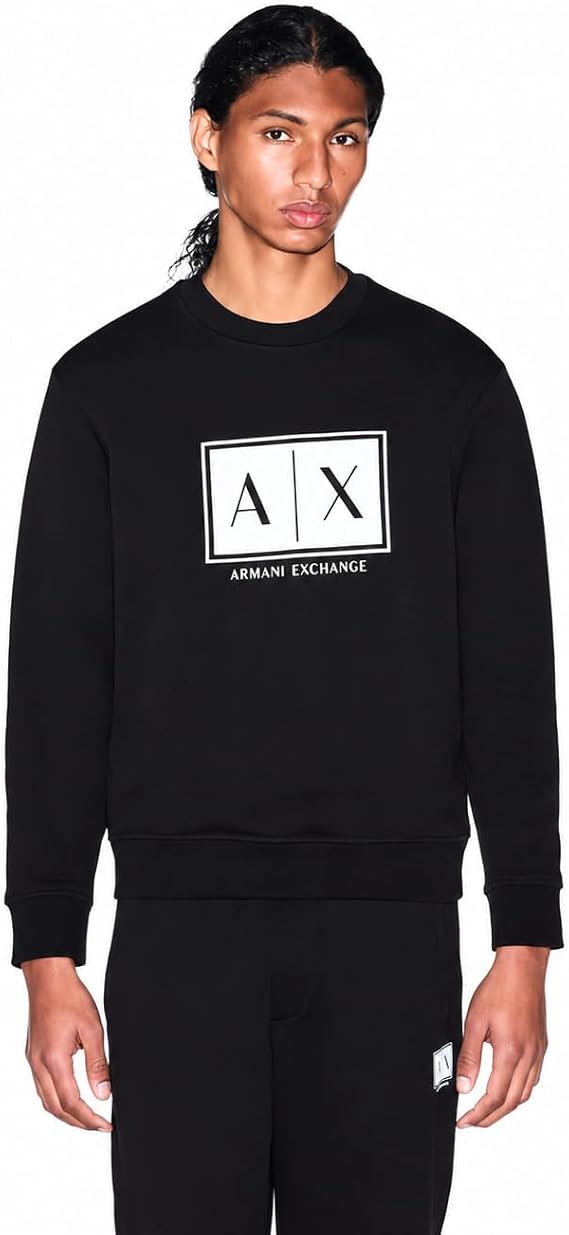 Armani Exchange Men's Box Logo Crewneck Sweatshirt