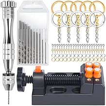 LEOBRO Hand Drill, Hand-operated Hand Drills, Pin Vise with Drill Bits, Drill Press Vise, Keychain Making Kit, Jewelry Making Supplies, for Crafts